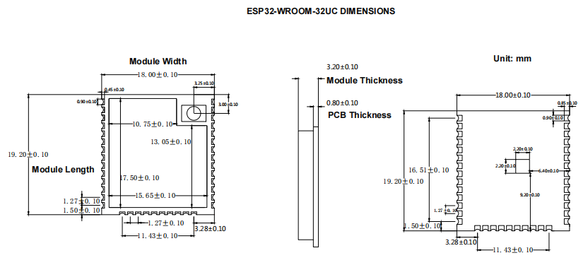 Модуль связи ESP32-WROOM-32UC 2,5 GHz беспроводной MP3