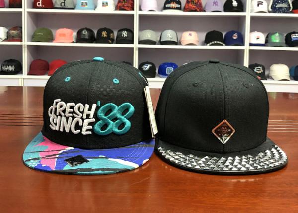 Personalized private labels custom design flat brim embroidery logo snapback hats caps