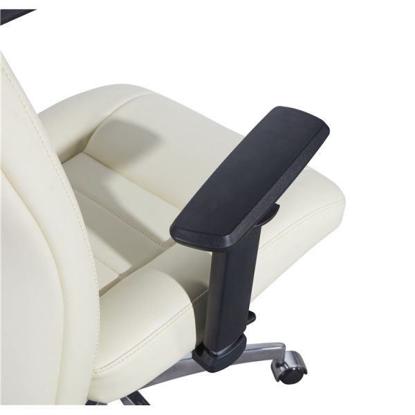 28KG Leather Office Swivel Chairs PU Armrest Convertible White Leather Executive Office Chair