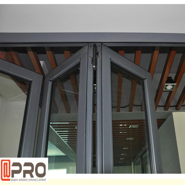 Reflective Aluminum Glass Sliding Window / Horizontal Bifold Windows bi-fold aluminum door bi-folding windows for