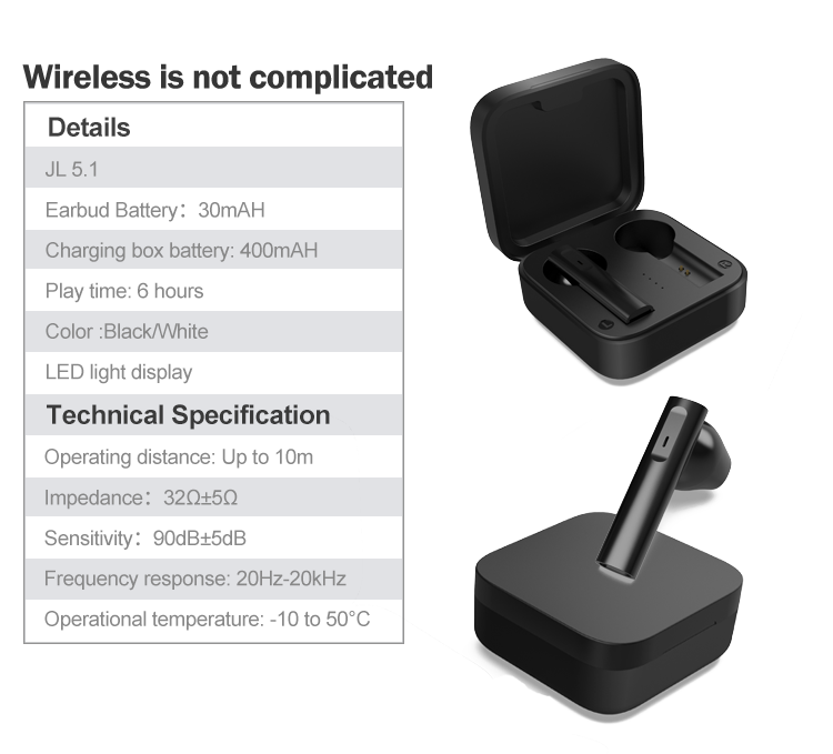 Wireless Charging Case Sweat Resistant Earphones With Microphone Waterproof Bluetooth Headset