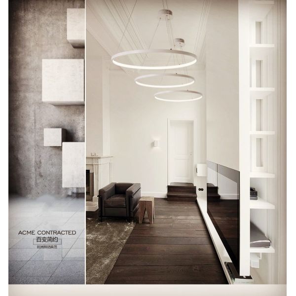 BOIV2062ABC Round  White Color Black Pendant Lightings And Handelier Simple