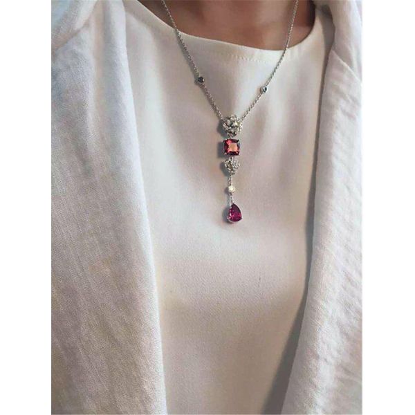 Luxury jewe factory rose  series necklace gold diamond  18k gold  white gold yellow gold rose gold diamond necklace