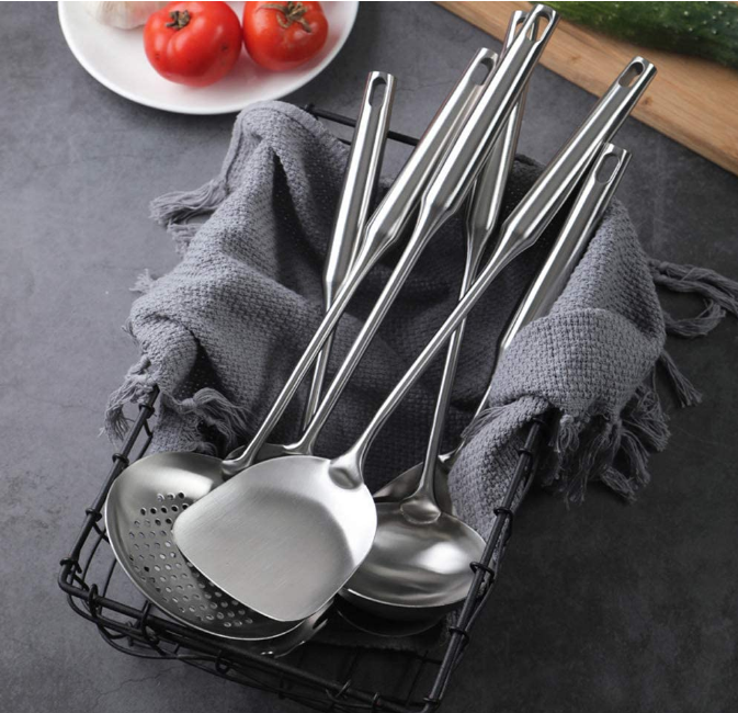 304 Stainless Steel Kitchen Utensil Sets , 8pcs Metal Cooking Utensils Set