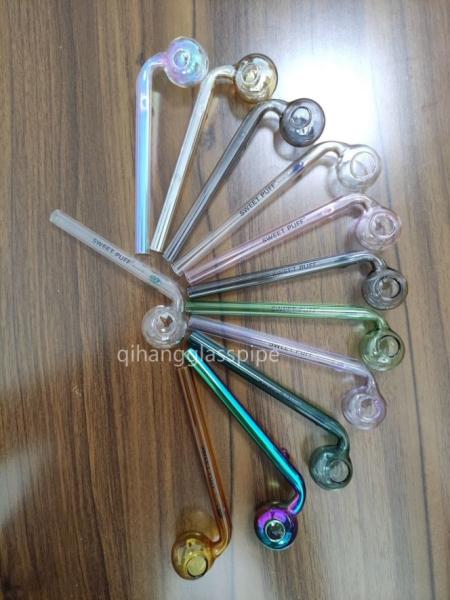 wholesale sweet puff glass pipe oil burner water pipe  12/14/15/16 cm for somking pipe