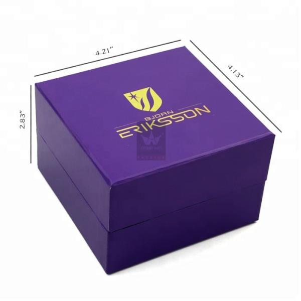 Personalized Watch Packing Box Luxury Cardboard Case With Gold Foil Logo