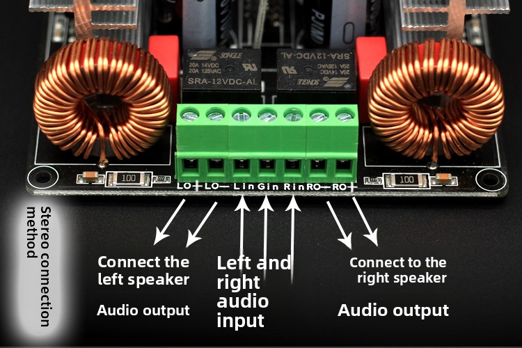 Stereo Two-Channel Digital Power Amplifier Board Switching Power Supply 2x300W/400W/500W/600W/700W Bridged Configuration Speaker
