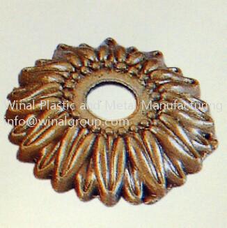 Dia10mm*3mm metal flower shaped tags for apparel & bags,aluminum alloy,can OEM per drawing