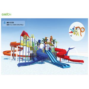 Slip Resistance Giant Water Slides Hotel Water Pool Playground Equipment