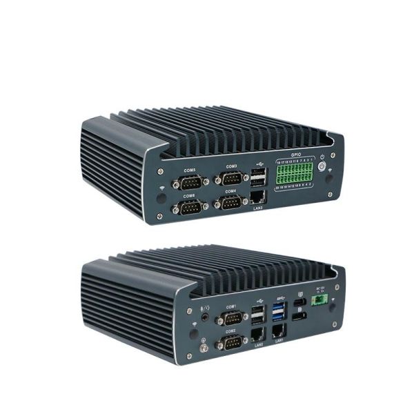 IBOX-1226 J6412 Industrial Fanless Mini PC with 32GB RAM, 12V DC Input, and Quad Core Processor