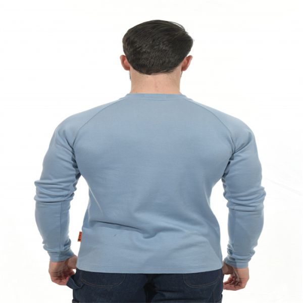 Светлый - голубая рубашка FR Henley кнопки работая CAT NFPA 2112 рубашка 2 FR