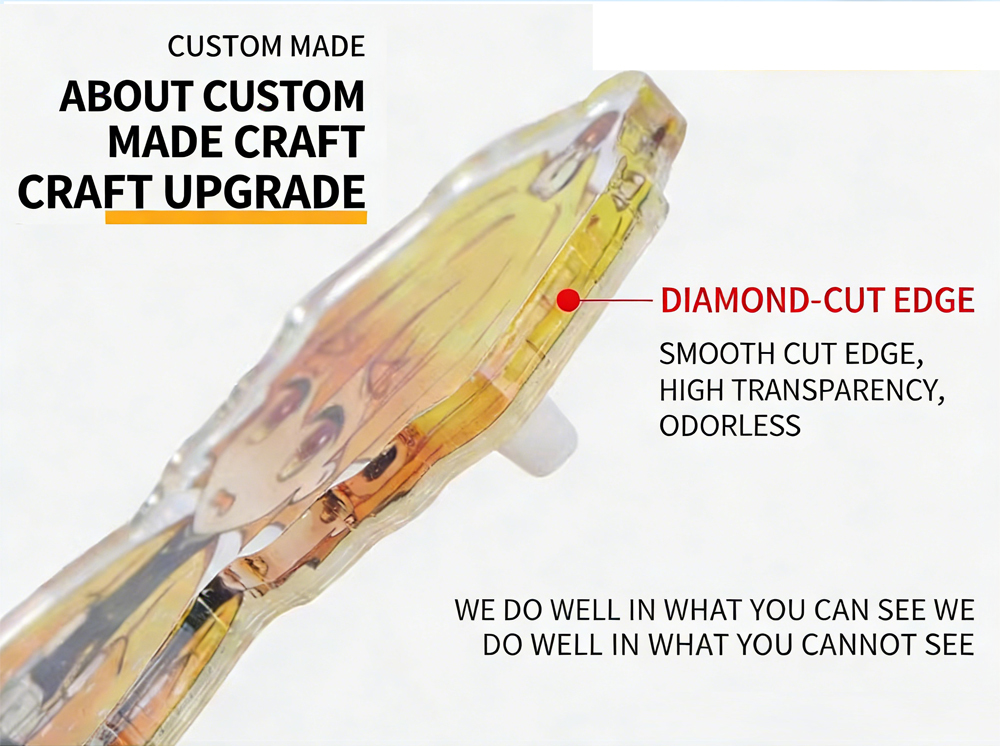 Custom Cartoon Acrylic Pin – Printed Logo & Name, Hair Clip or Magnetic Badge for Stylish Decor