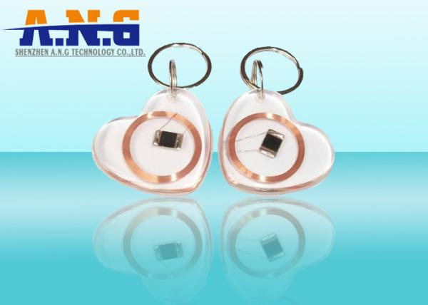 CMYK Print Clear Low Frequency Rfid Tags , White Portable Rfid Keychain