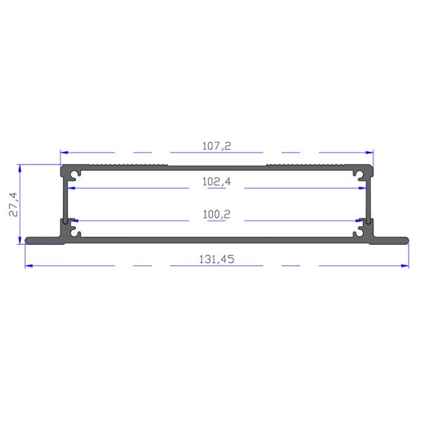 Split Body Black Anodized Aluminum Enclosure With Flanged Walll Mount 107*27*120mm