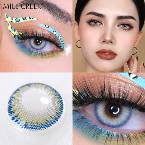 KSSEYE Non Prescription Ocean Bright Blue Eye Contacts Lenses 14.5mm