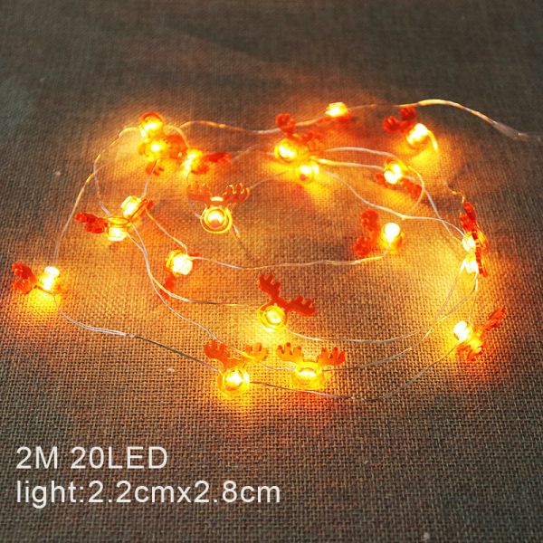 Santa Claus Scepter Snowflakes Elk Socks LED String Lights for Fairy Christmas Decoration