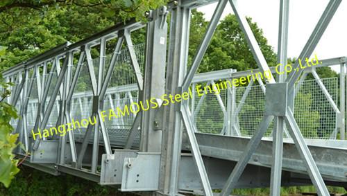 Army Portable Steel Bailey Bridge Painted Or Hot Dip Surface Treat Earthquake Heavy Snow Bearing
