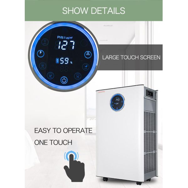 Electric 110W Bathroom Asthma Anion Hepa Air Purifier App Controlled