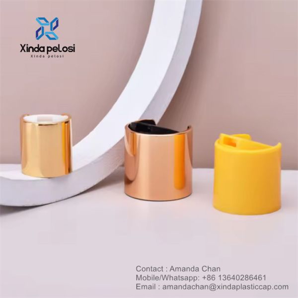 Красочные бутылки шампуня золотой алюминиевый диск верхние крышки