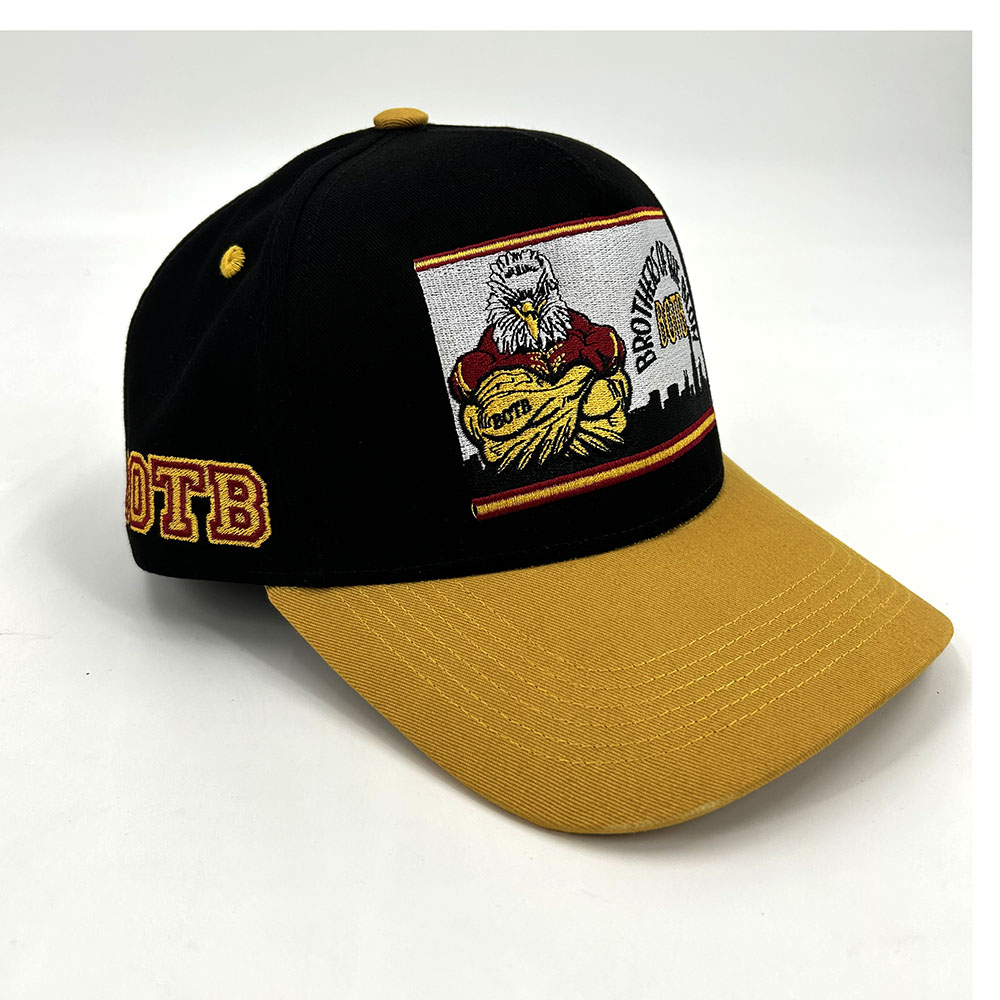 100% Cotton Twill 5 Baseball Caps Panel Two Tone Color With Customize Logo A Frame