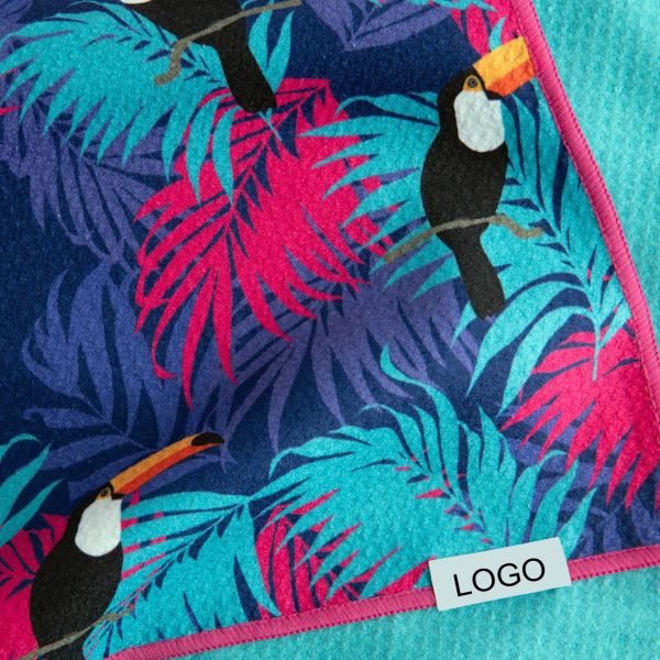 logotipo impreso a medida de microfibra de doble cara de waffle de entrenamiento de golf toalla deportiva