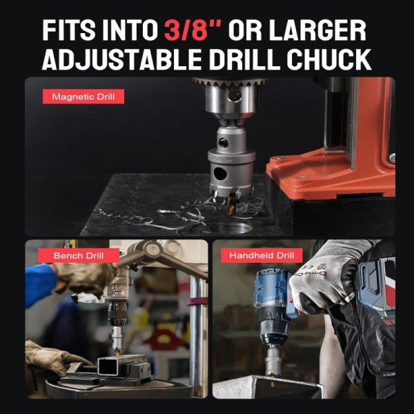 Industrial 14pc Carbide Hole Cutter Set | 10mm Anti-Slip Shanks for Heavy-Duty Structural Steel