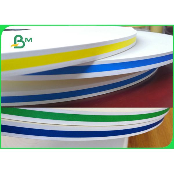 Papel de embalagem branco da cor da listra do produto comestível para as palhas de papel 60gsm 120gsm