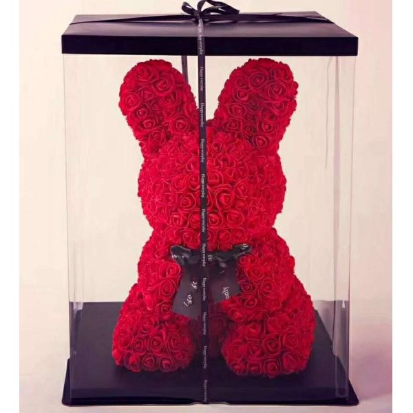 Easter Gift Rose Bunny Wholesale PE Roses Bear with More Colors Bear Roses for Christmas Gift