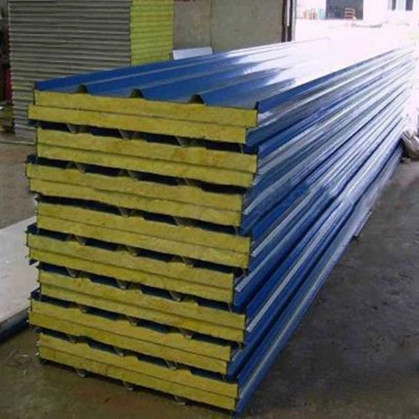 High Quality Peru Sound Insulation Metal Face Rock Wool Sandwitch Roofing for Roof