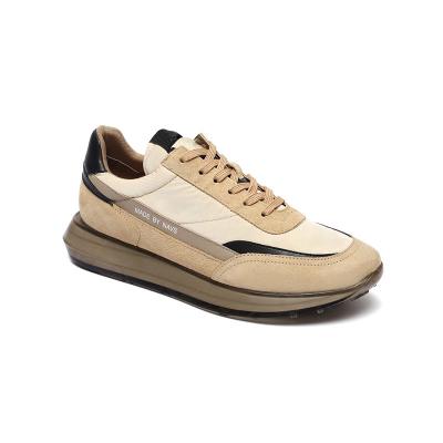 Beige 5mm Tolerance Euro 41size Leather Suede Sneakers OEM