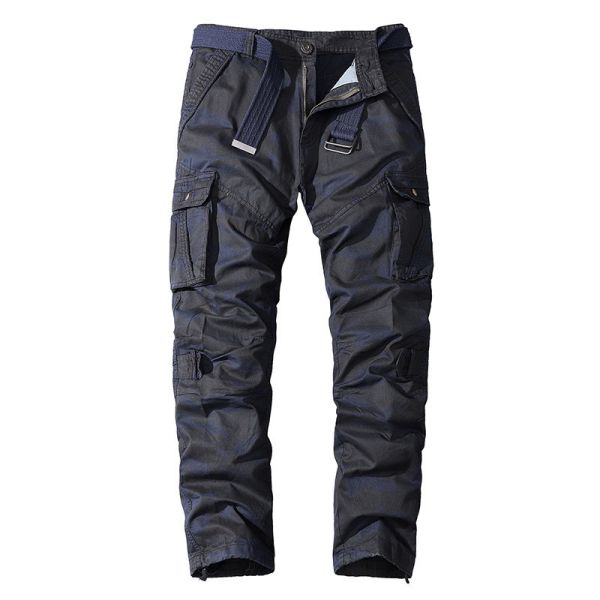 Men's Multi-Pocket Camouflage Overalls in Pure Cotton with Mid Waist and Straight Fit
