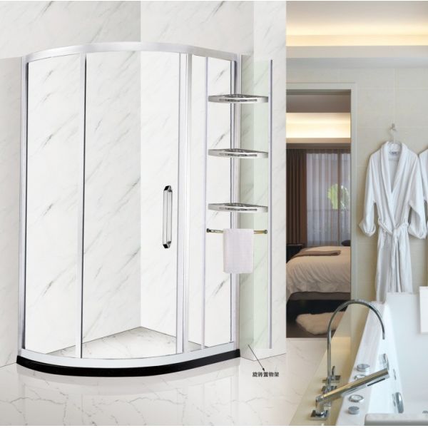Electroplate Aluminum Frame Enclosure Screen Glass Door Pivoted Shower Hinges for WC Room