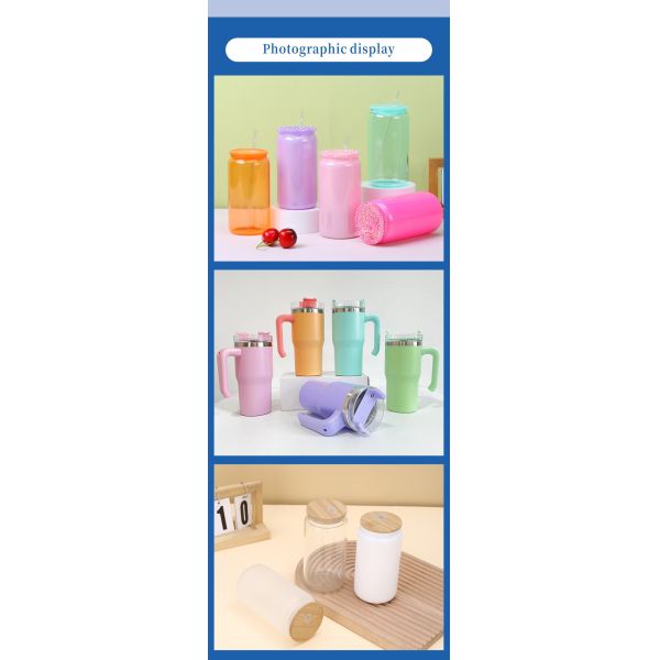 USA Warehouse FREE Shipping 3-40oz Sublimation Cups Plastic Colored Mugs Clear Frosted Tumbler for Kids Premium Drinkware