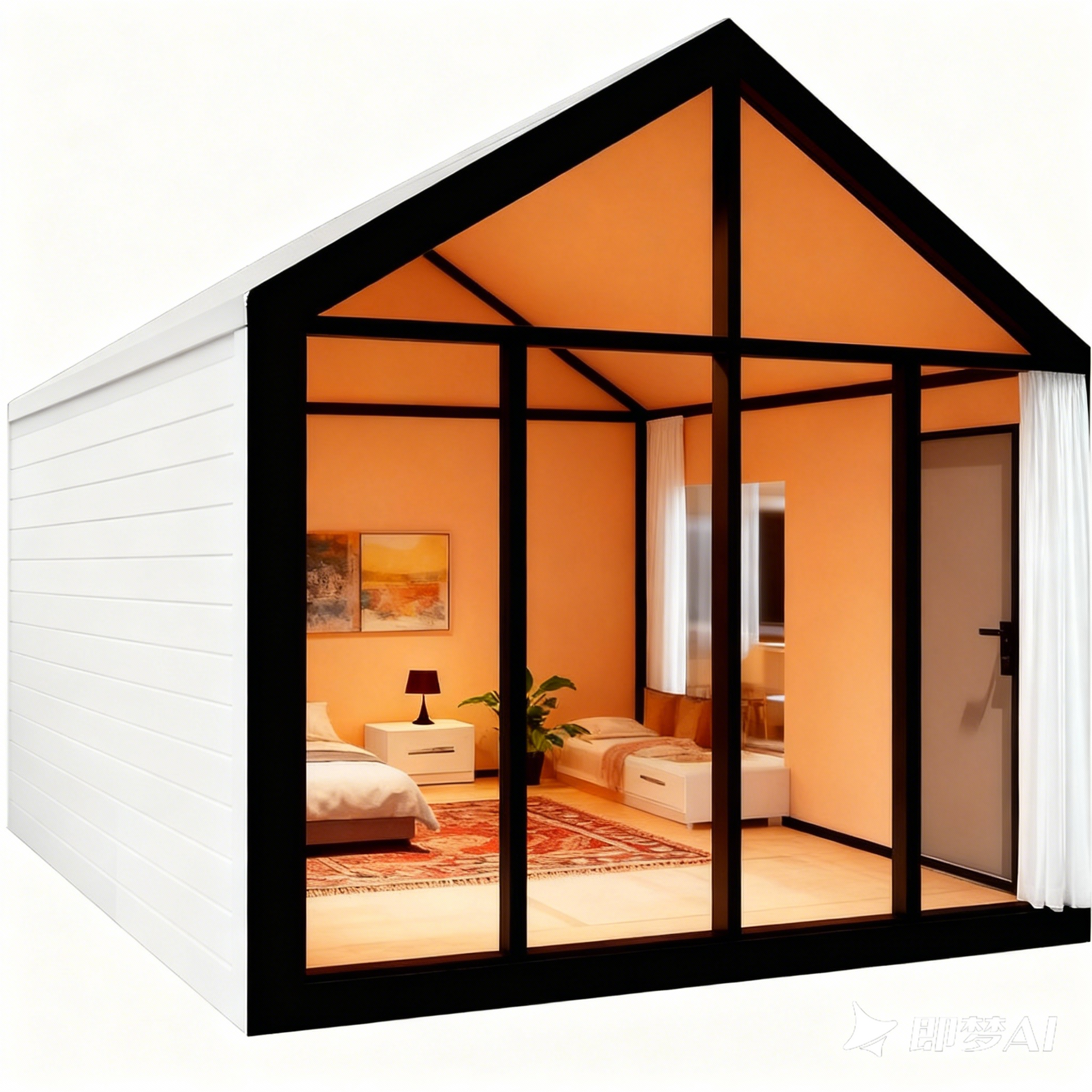Durable Prefab Steel Structure House Waterproof Triangle Villa Resort Apartments Prefab Houses Modular Tiny House