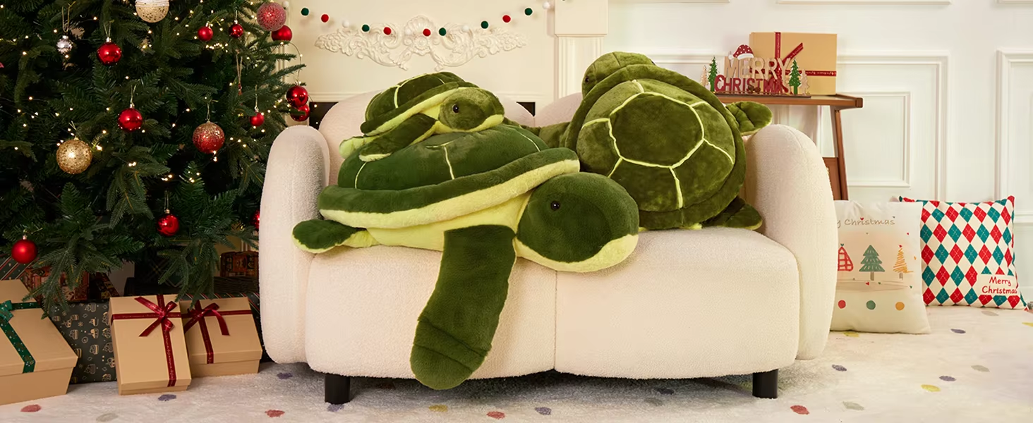 Fashion Custom Design MORISMOS 18-Inch Giant Green Sea Turtle Pillow Soft Cotton Large Plush Toy for Boys PP Filled Party