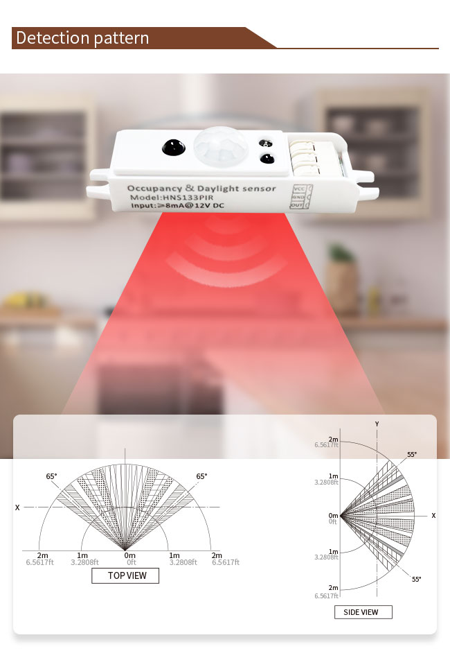 HNS133PIR 12V Small PIR Dimmable Motion Sensor IP20 Настройка дистанционного управления