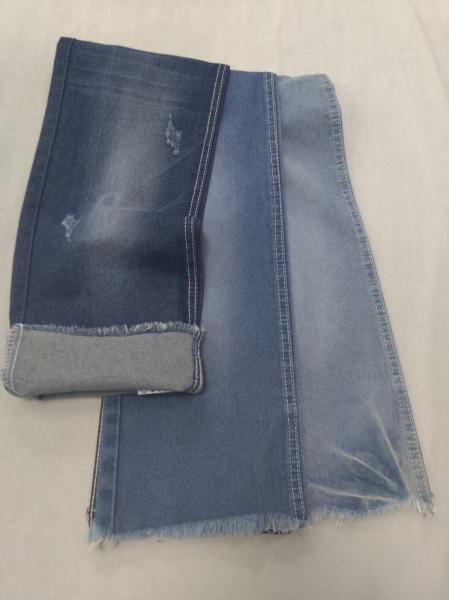 9.7oz Right Twill Style Pas d' étirement coton polyester viscose INDIGO 178-180cm Tissu en denim 12x12 JSD3227
