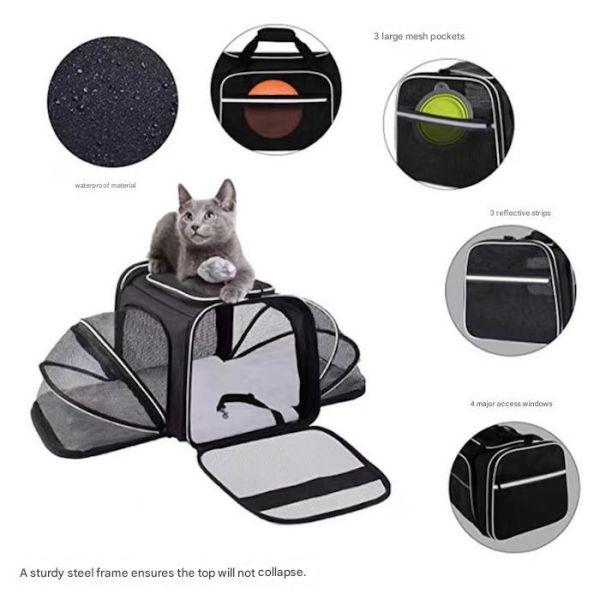 Dogs Cats and Rabbits Cute Pet Supplies Playful Style Chew Play Sleep Functions Gray Cationic Polyester Multi-Purpose Outdoor Travel Carry HandBag