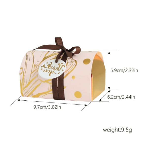 Le ruban bronzant la sucrerie de mariage d'emballage alimentaire de carton enferme dans une boîte 10g/Pcs