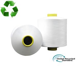 Raw White GRS Polyester Yarn Bright Eco Friendly 150D/72F Full Dull
