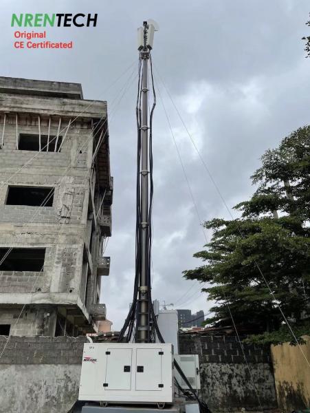 15m pneumatic telescopic mast 300kg payloads NR-3300-15000-300L for mobile telecommunication tower