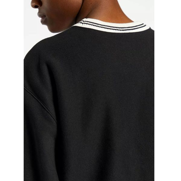 Cotton French Terry Fleece Plain Crew Neck Sweatshirt Crop Oversize Anti Wrinkle