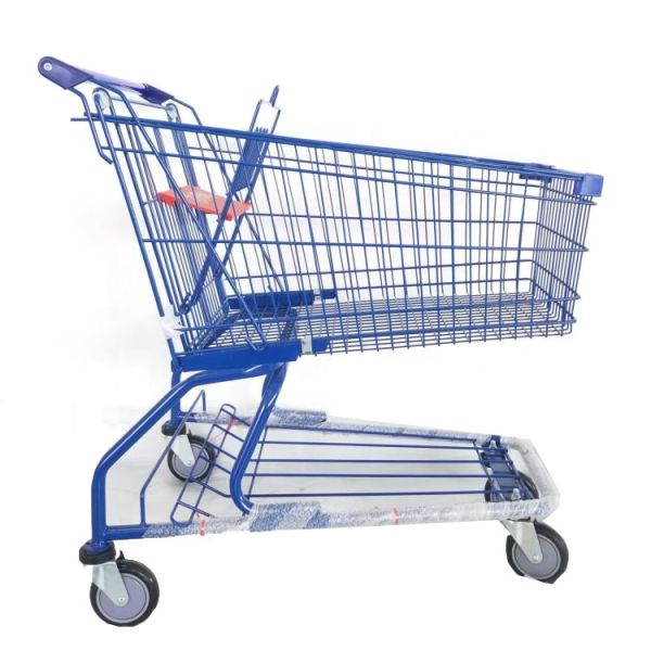 Heavy Duty Grocery Shopping Trolley Cart 250KG 240L For Supermarket