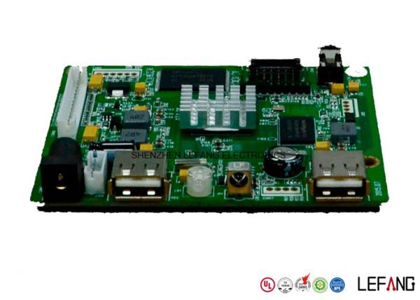 Impression rouge et Assemblée de carte PCB de téléphone portable de masque de soudure, par l'Assemblée de carte PCB de trou