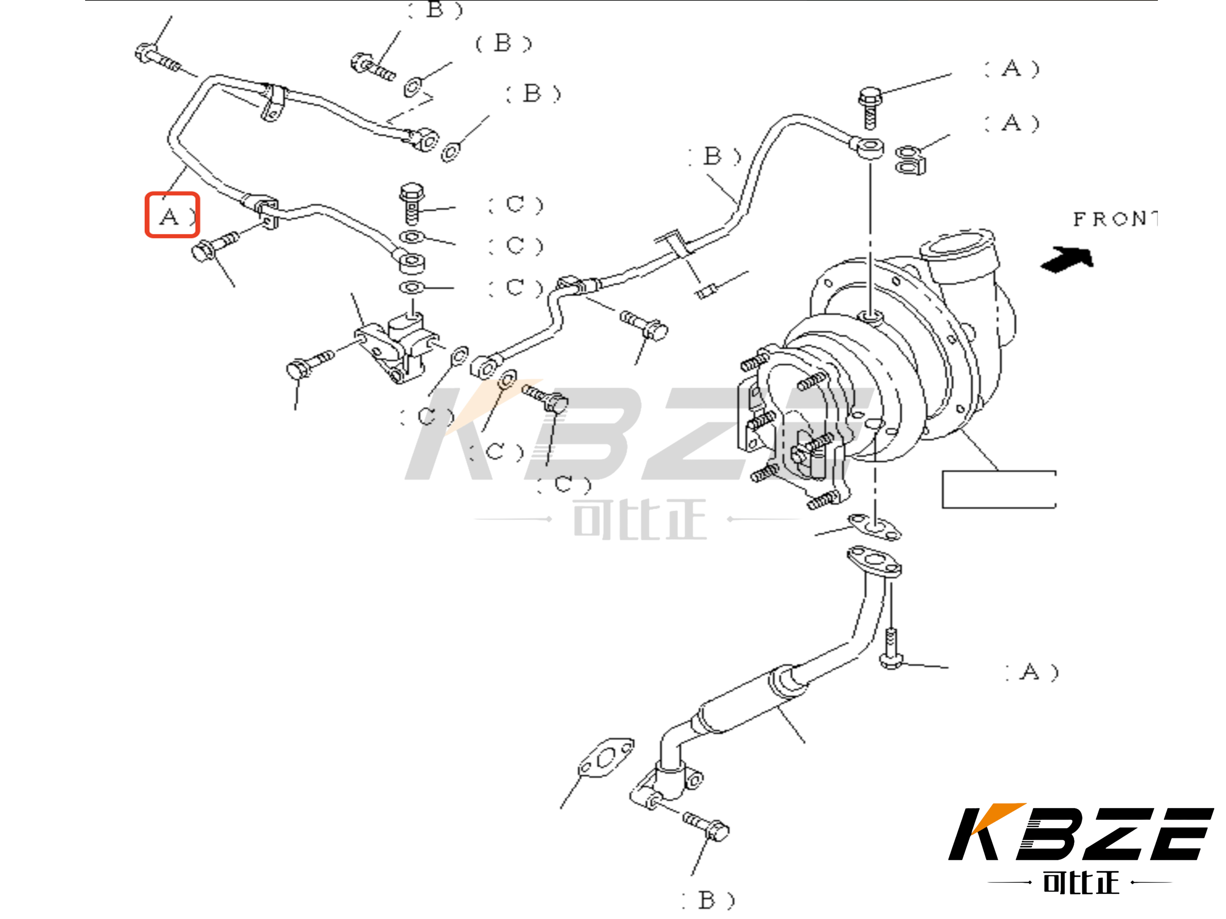 KBZE 8-98258068-0 8982580680 ISUZU 6HK1 TURBO ОЛЕЙНЫЕ ЛИНИ для экскаватора SY330 SY345 SY365 XE370