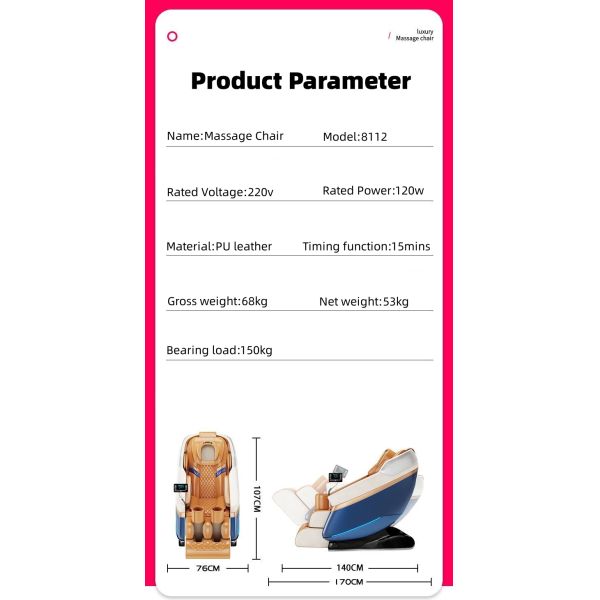 PU Leather and Sponge Fashion Luxury Smart Whole Body Massage Chair Automatic Air Bag Massager for Beauty Salon Body Spa