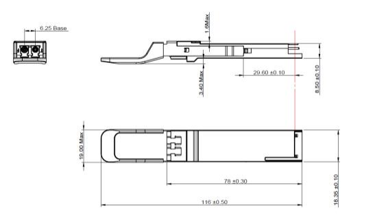 приемопередатчик одиночный Lambda 1310nm 500M 100Gb/S QSFP28 DR1 оптически с FEC HLQSFP28-100G-DR1