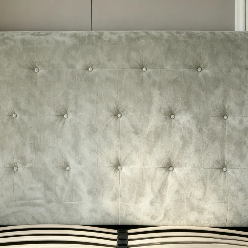 Luxury Velvet Upholstered Bed Frame Stylish Tufted Headboard for Home Bedroom Decor