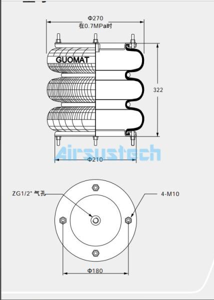 Pneumatic Air Actuator M/31103 by Norgren Flange Connection Air Spring Assembly