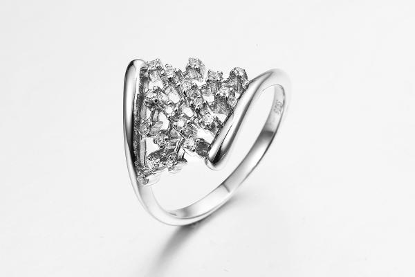 Do zirconita empilhável dos anéis 2.7g de Sterling Silver CZ do conjunto faixas empilháveis
